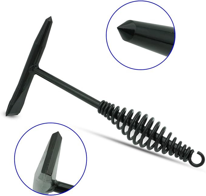 VASTOOLS Welding Chipping Hammer with Coil Spring Handle,10.5",Cone and Vertical Chisel, Cone and Cross Chisel, 10" Wire Brush