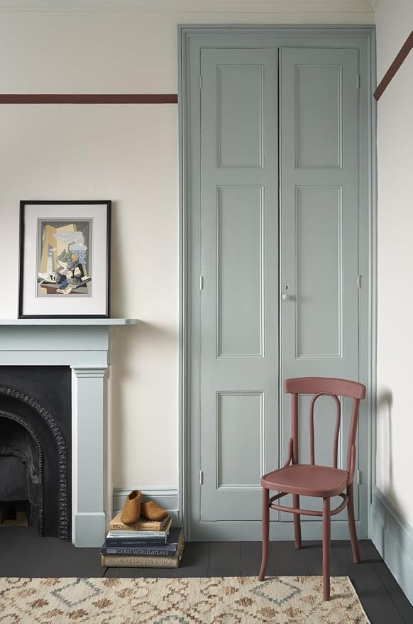 Annie Sloan Satin Paint (Upstate Blue, 25 Fl Oz /750 mL). Soft sheen for interior wood and metal. Self-leveling, all-in-one paint with no wax or lacquer required.