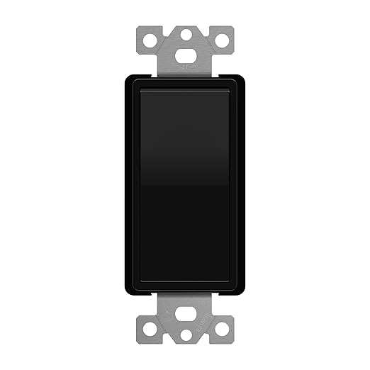 ENERLITES 4-Way Decorator Paddle Rocker Light Switch, Clamp Down Wiring, Gloss Finish, Grounding Screw, Residential Grade, 15A 120V/277V, UL Listed, 94150-BK, Black