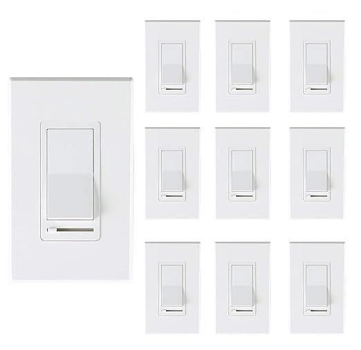 [10 Pack] Cloudy Bay 3-Way/Single Pole Dimmer Electrical Light Switch for 150W LED/CFL, 600W Incandescent/Halogen,Wall Plate Included,Pack of 10