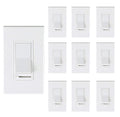 [10 Pack] Cloudy Bay 3-Way/Single Pole Dimmer Electrical Light Switch for 150W LED/CFL, 600W Incandescent/Halogen,Wall Plate Included,Pack of 10