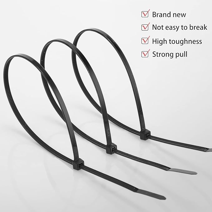 Shappy 500 Pack Long Zip Ties Heavy Duty, Ultra Exclusive Strong Cable Ties Large Industrial Electrical for Indoor Outdoor Plastic Wraps (Black,24 Inch)