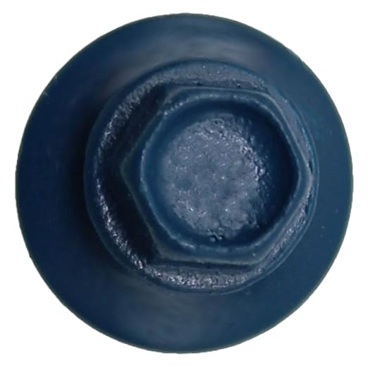 Metal Roofing Screws: (2000) 10 x 1-1/2" Heron Blue Hex Head Sheet Metal Roof Screw. Self Starting Metal to Wood siding Screws. EPDM Washer. Colored Head