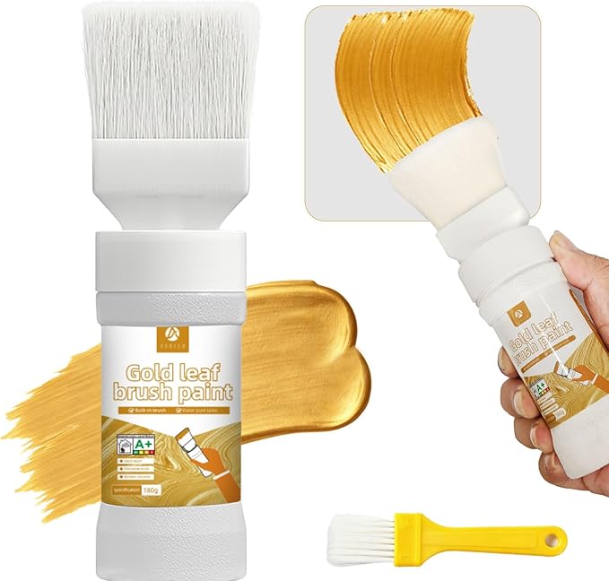 Liquid Gold Paint 6.35 Fl Oz, Non-Fading Gold Paint Finish for Art, Canvas Painting, Wood Decor, Clay Crafts