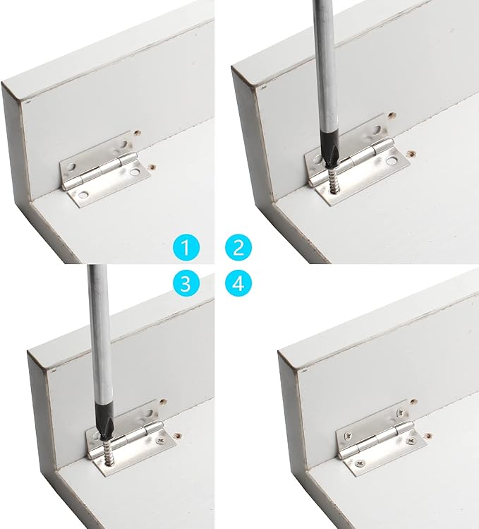 8Pcs 1.5 Inch 304 Stainless Steel Butt Hinges, Sliver Jewelry Box Hinges Small Cabinet Hinge Square Door Hinge Folding Craft Heavy Duty for Furniture Cupboard Drawer