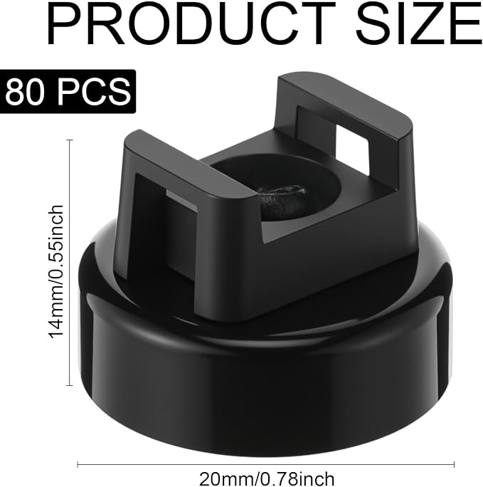 Yookeer 80 Pieces Magnet Zip Tie Mount 22 mm Heavy-duty Magnetic Zip Tie Mounts 22LBS Strong Multipurpose Wire Cable Holder Mount for Home Office Wire Management Marine Electrical Wiring