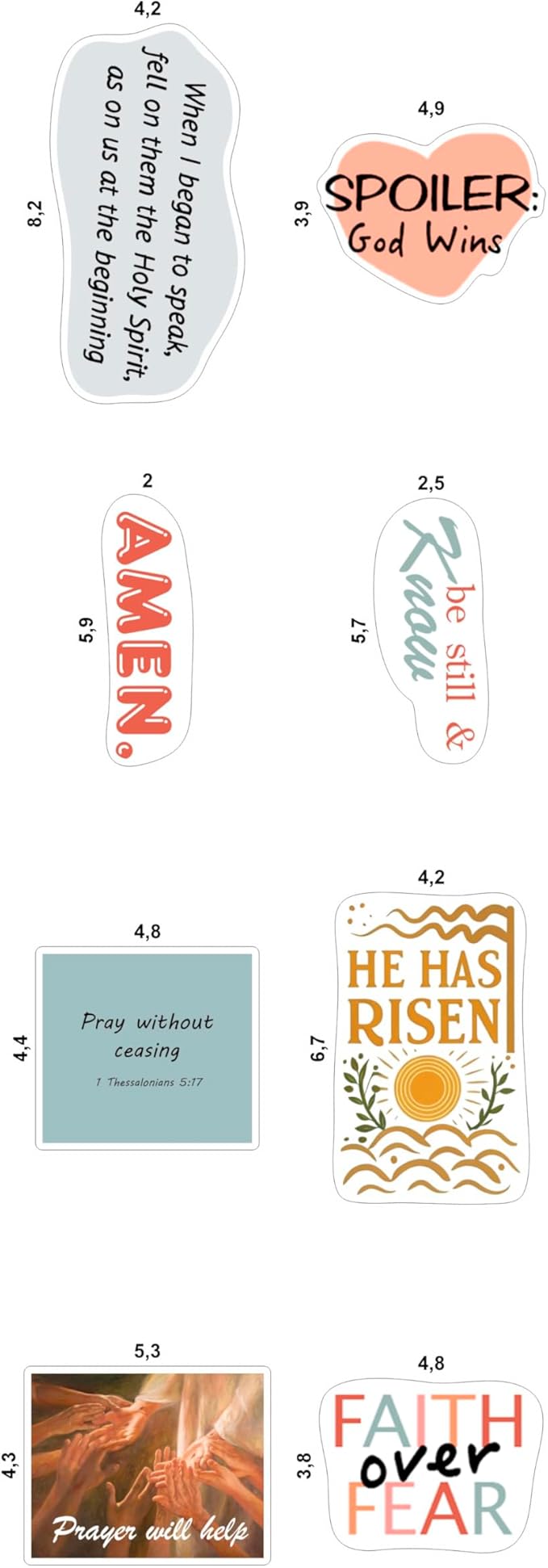100Pcs Christian Religious Stickers - Prayer Board Supplies Kit for Women - Christian Gifts, Party Supplies - Faith, Praying Stickers- Gift for Women & Men