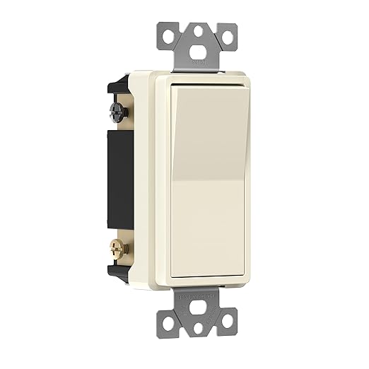ENERLITES 4-Way Decorator Paddle Rocker Light Switch, Gloss Finish, Clamp Down Wiring, Grounding Screw, Residential Grade, 15A 120V/277V, UL Listed, 94150-LA, Light Almond