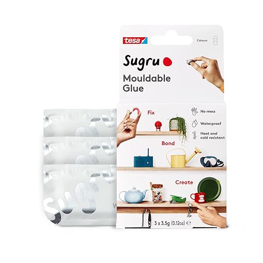 Sugru Silicone Super Glue - Waterproof All-Purpose Wall Putty + Moldable Glue for Crafting + DIY Home Improvement - Removable + Kid-Safe - Indoor/Outdoor Use - 3 Pack - White (3.5g/ea)