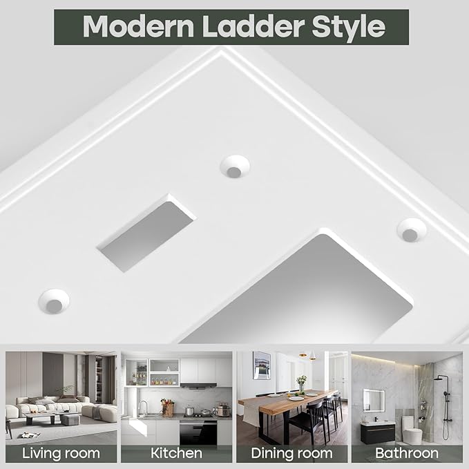 Toggle/Decorator Combo Light Switch Cover Plate White Classic Decorative Switch Plates Cover 2 Gang Wall Plate Cover for Duplex, Toggle, Combo, 2 Pack