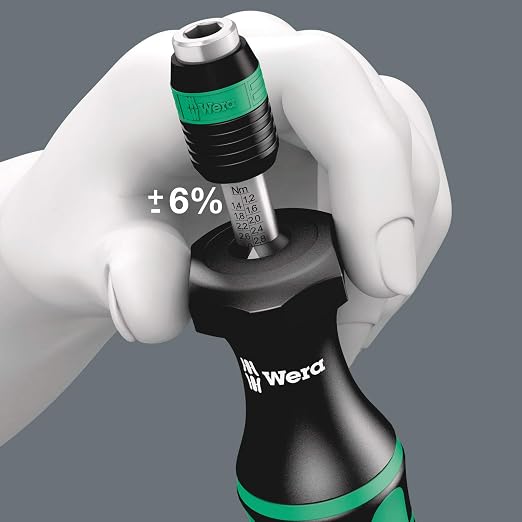 Wera 05074700001 Kraftform 7440 Hexagon Torque Screwdriver, 1/4" Head, 0.3-1.2 Nm Variable Torque Adjustment Range