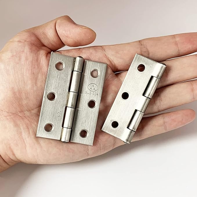 10pcs 304 Stainless Steel 2.5-inch Folding Butt Hinges Home Furniture Hardware Door Hinges for Case Lid Wooden Jewelry Box Lid (63mm x 41mm x 1.2mm)