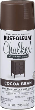 Rust-Oleum Cocoa Bean Chalked All-in-One Ultra Matte Spray Paint | One Coat Coverage | No Primer, Sanding, Or Topcoat Needed | Easy Spray Application | Made in USA | 12 OZ