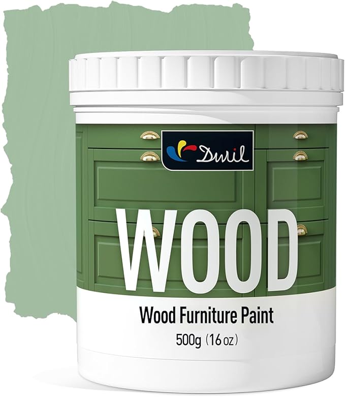 DWIL Matte Finish Furniture Paint - 16 Oz Wood Paint for Cabinets, Doors, Tables, and Dressers Refinishing - Water-Based, Non-Toxic & Odorless, Easy to Apply(French Light Green)-Without Tools