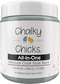 Chalky Chicks 8 Fl Oz Matte Overcast (Blue Gray) Chalk Paint for Furniture Without Sanding - No Prep Furniture Paint No Sanding All in One for Crafts, Wood, Walls, Cabinet, Metal, Dresser, Farmhouse