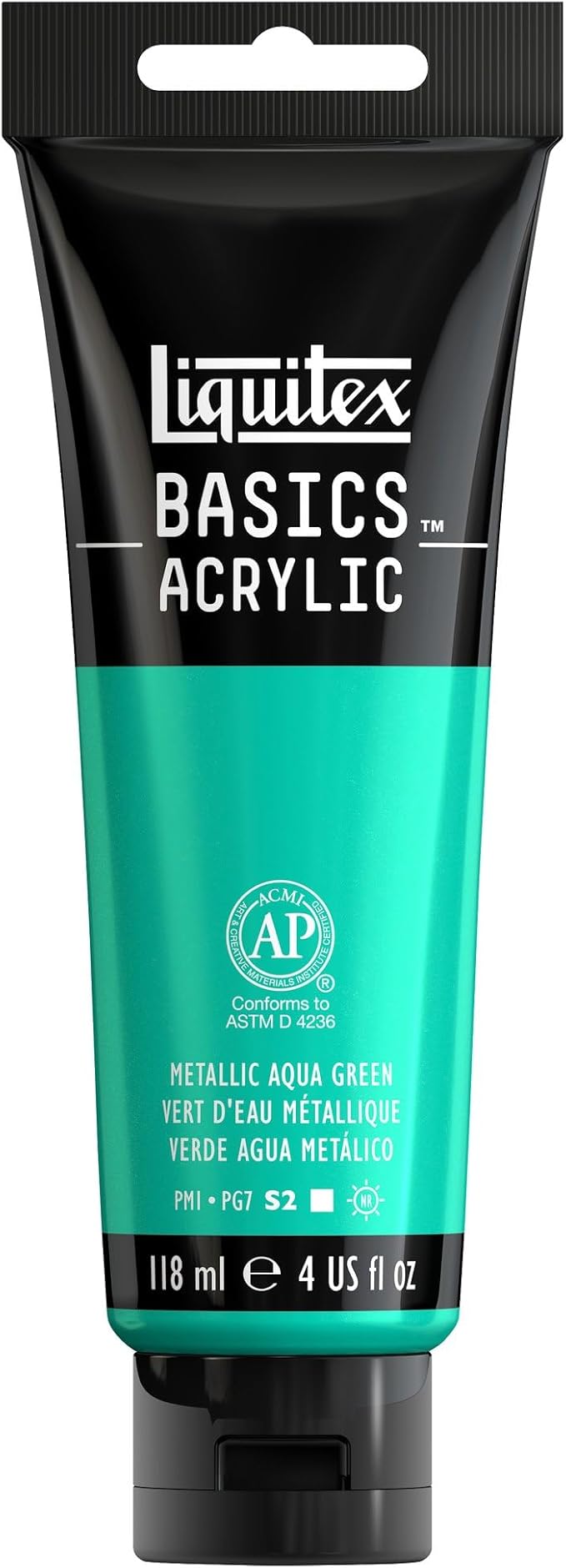 Liquitex BASICS Acrylic Paint, 118ml (4-oz) Tube, Metallic Aqua Green