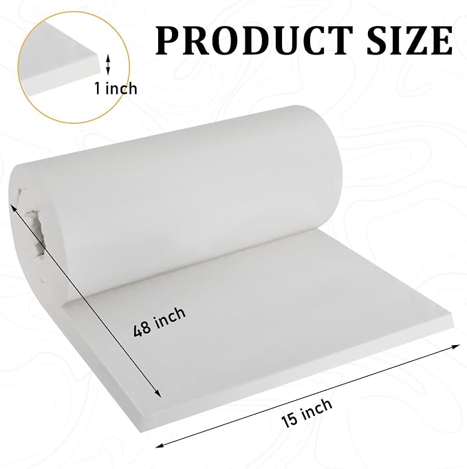 2 Pcs Ceramic Fiber Insulation Blanket 48 x 16 x 1 Inch 2600F | High Density for Oven Insulation Replacement, Heat Resistant to 2601F, For Kilns Stoves Forges Boilers Pizza Ovens