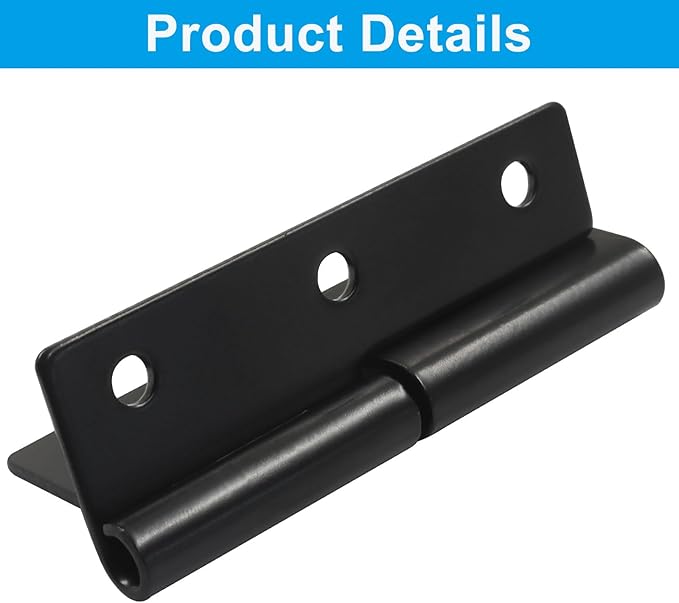 2 Pack 2.5 Inch Black Lift Off Hinge Heavy Duty H-Shaped Hinge Repair Hardware Butt Hinges Left Handed Slip Joint Flag Hinges for Indoor DIY Projects