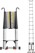 JADDUO Telescoping Ladder,29.5 FT Extension Ladder,Aluminum Lightweight Telescopic Ladder with 2 Triangle Stabilizers, Telescoping Attic Ladders RV Ladders for Outdoor