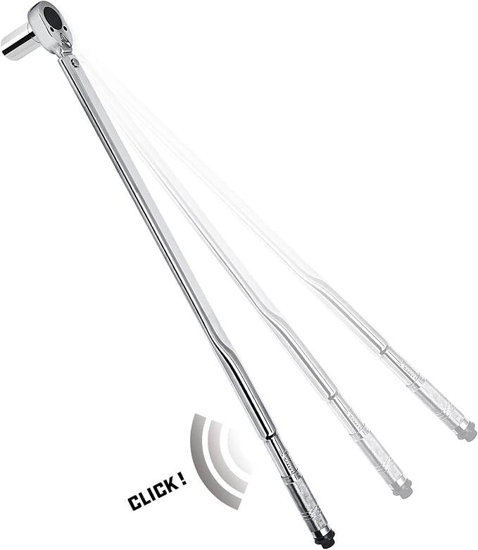 Powerbuilt 3/4-Inch Micrometer Torque Wrench, 100-600 Foot/Pounds, Reversible Ratchet Clicks, Lockable - 641434
