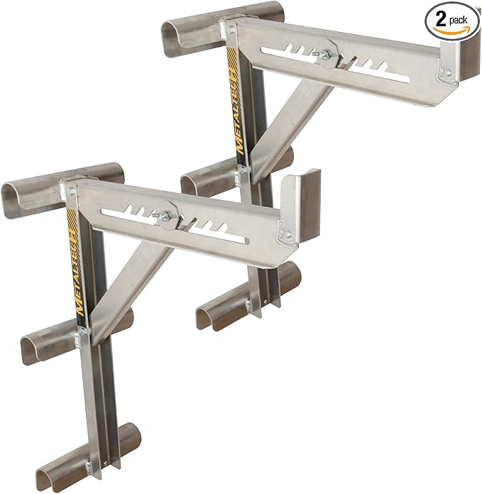 Metaltech Jobsite Series 3-Rung Ladder Jack 2-Pack E-LJ30P, Aluminum Jack for Scaffolding Extensions and Work Platforms, Scaffold, Masonry, Painting, and Roofing Tool for Job Site and Home Improvement