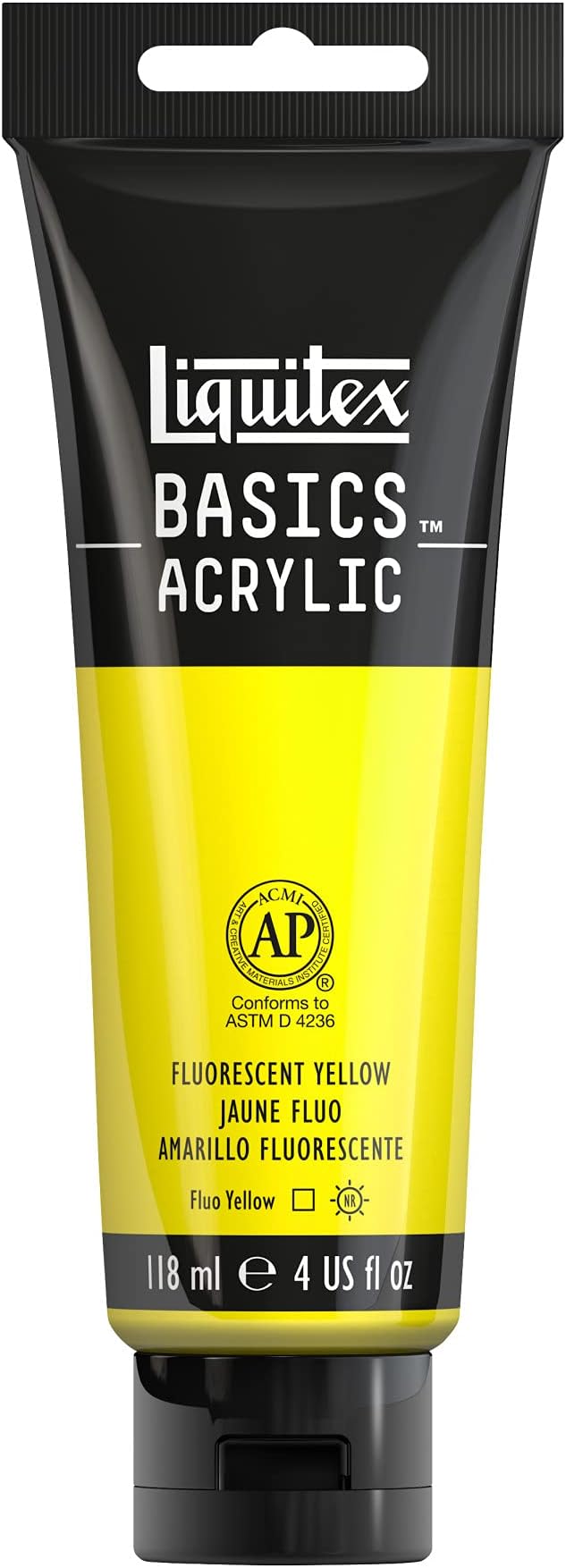 Liquitex BASICS Acrylic Paint, 118ml (4-oz) Tube, Fluorescent Yellow