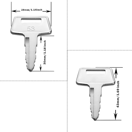 91A07-01910 Ignition Key,10 Pack A5160 Forklifts Keys Equipment Key Fits for Mitsubishi CAT Caterpillar Forklift