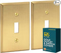 Rio Salto BRASS Toggle Light Switch Cover Plate Single Toggle Switch Plate Brushed Gold Metal Outlet Covers Decorative Wall Plate — Deco Collection 4.50" X 2.75"