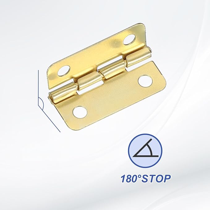 MECCANIXITY Small Butt Hinges 1 Inch Mini Jewelry Box Hinge with Screw for Jewelry Wooden Boxes Cabinet Drawer Doors Gate (Gold Tone, Pack of 12)