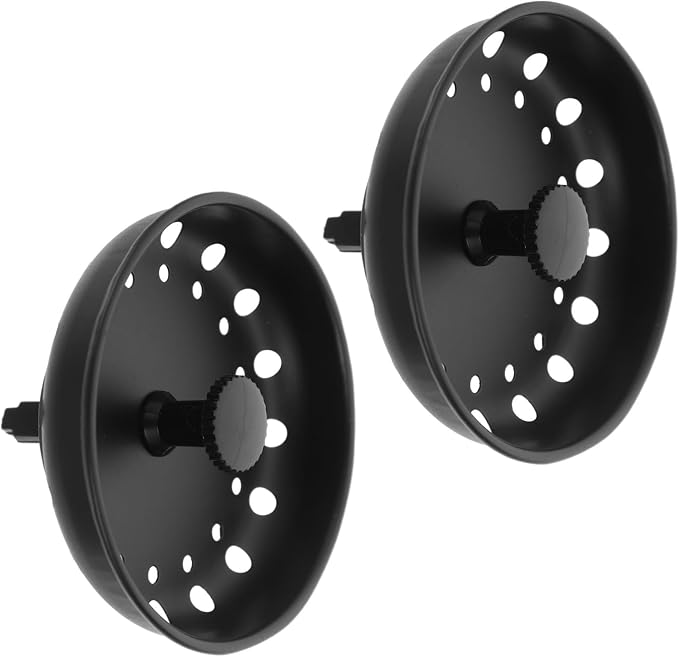Homoyoyo 2pcs Metal Sink Drain Strainer Stopper Kitchen Sink Filter for Hair and Food Debris Easy to Install and Remove
