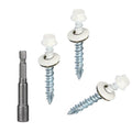 Metal Roofing Screws 10 x 1-1/2 inch, Brite White Hex Head Sheet Metal Roof Screw with EPDM Washer for Corrugated Roofing (250Pcs)