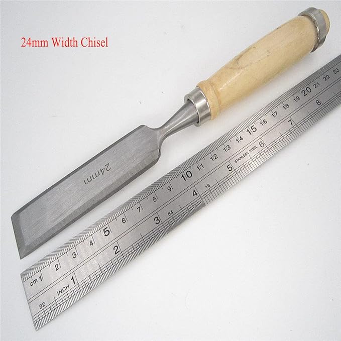 1Pcs Woodwork Wood Carve Woodcarve Gouge Chisel Sculpture Craft Woodcut Art Artist Carpenter Chip Carpentry Mortise Sculpte,Flat Chisel,24mm