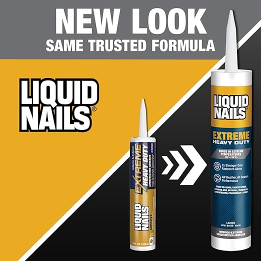 Liquid Nails Extreme Heavy Duty 10 oz. White Latex-Based Interior/Exterior Construction Adhesive Low VOC, 12 Pack