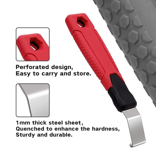Vinyl Siding Removal Tool with Extra Long Handle- Steel Blade Vinyl Non-Slip Grip Handle for Installation and Removal Tool Avoid Damaging Vinyl Siding Tool (2)