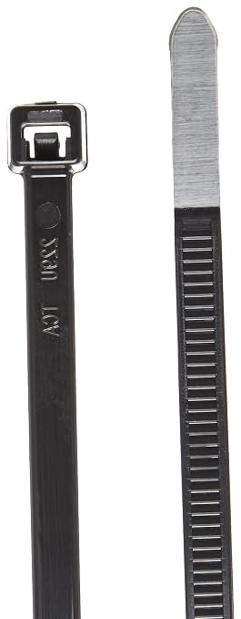 Hellermann Tyton T50R0M4 Standard Cable Tie, 8" Long, 50lb Tensile Strength, PA66, Black (Pack of 1000)