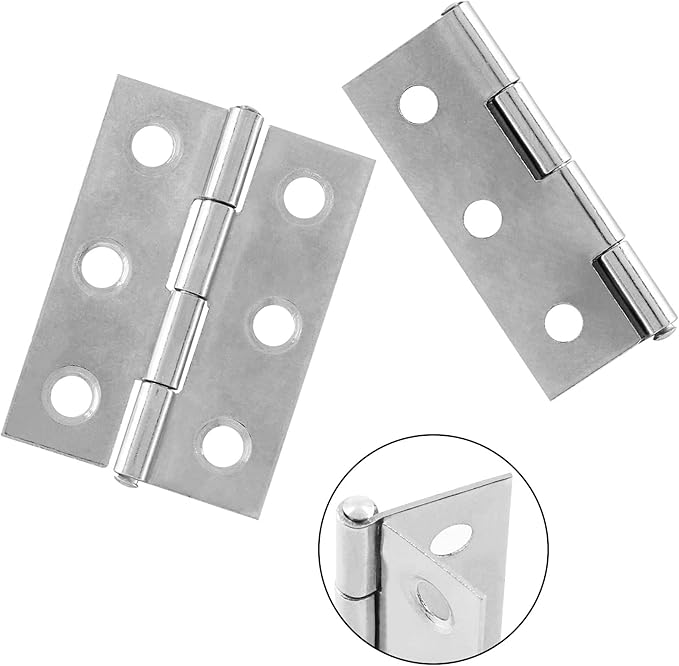 Murtenze 16 Pack 2 Inch Door Hinge Cabinet Hinge,Silver Butt Hinges Ball Bearing Window Outdoor Hinges with Mounting Screws
