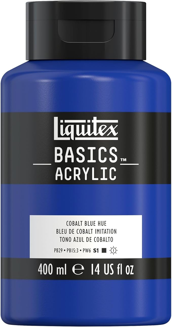 Liquitex BASICS Acrylic Paint, 400ml (13.5-oz) Bottle, Cobalt Blue Hue