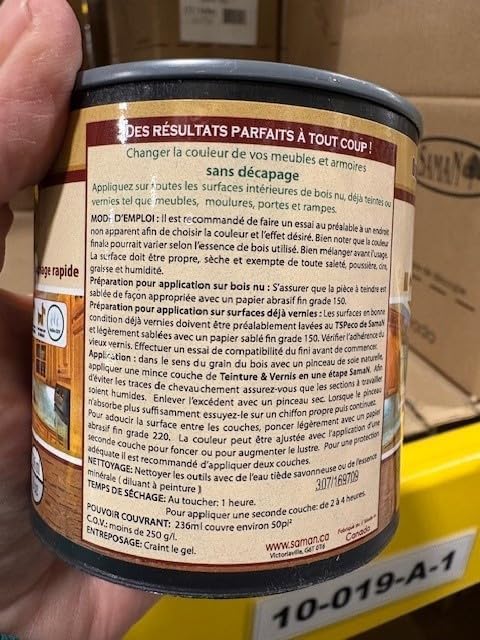 SamaN Interior One Step Wood Seal, Stain and Varnish – Oil Based Odorless Dye - Protection for Furniture and Fine Wood (Aged Oak SAM-307, 8 oz)