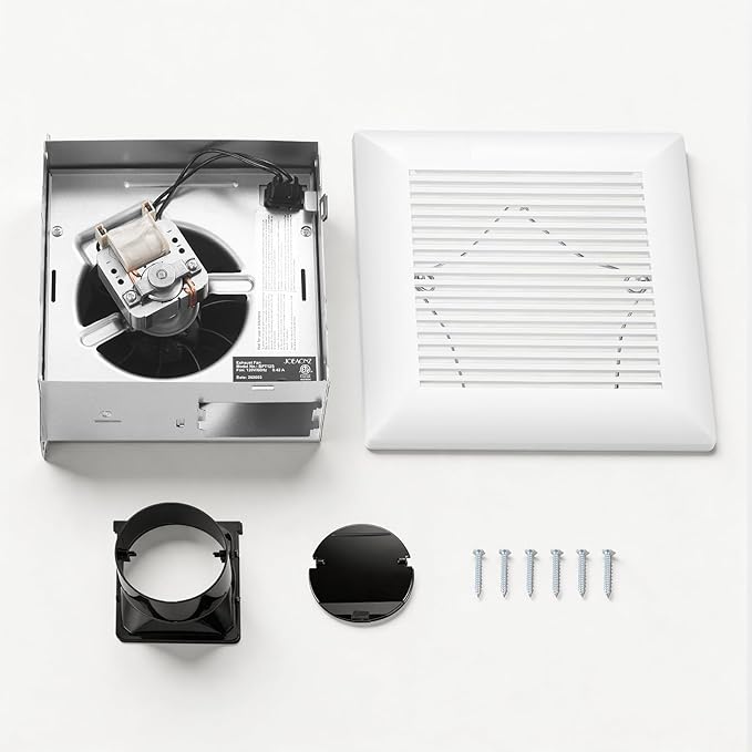 JOEAONZ Bathroom Exhaust Fan 80 CFM Very Quiet with Matel Housing, Ceiling Mount Ventilation Fan Large Air-flow Capacity, Energy-Saving Household Bath Vent Extractor, White Plastic Grille