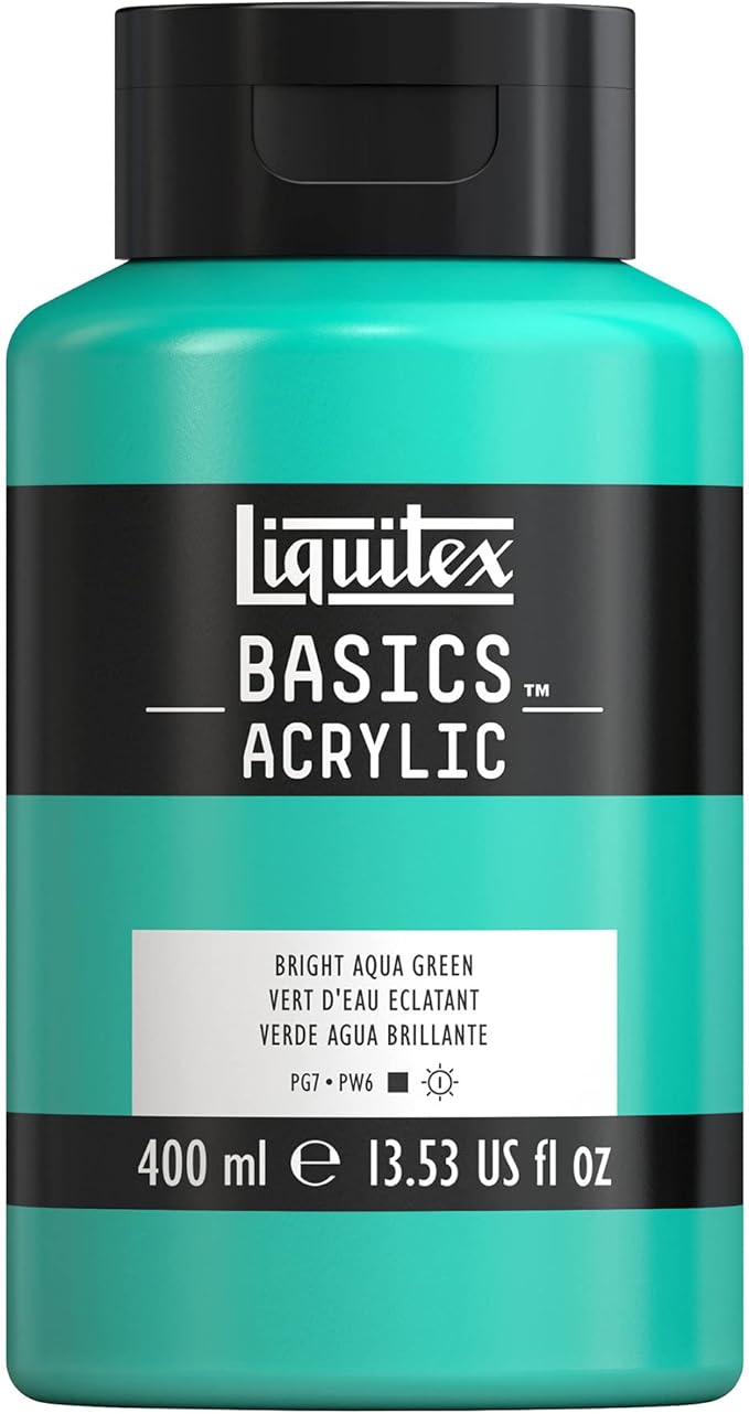 Liquitex BASICS Acrylic Paint, 400ml (13.5-oz) Bottle, Bright Aqua Green
