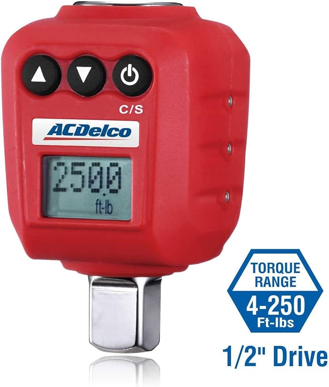 ACDelco 1/2” Digital Torque Adapter (25 to 250 ft-lbs) with Audible, LED Alert ARM602-4A