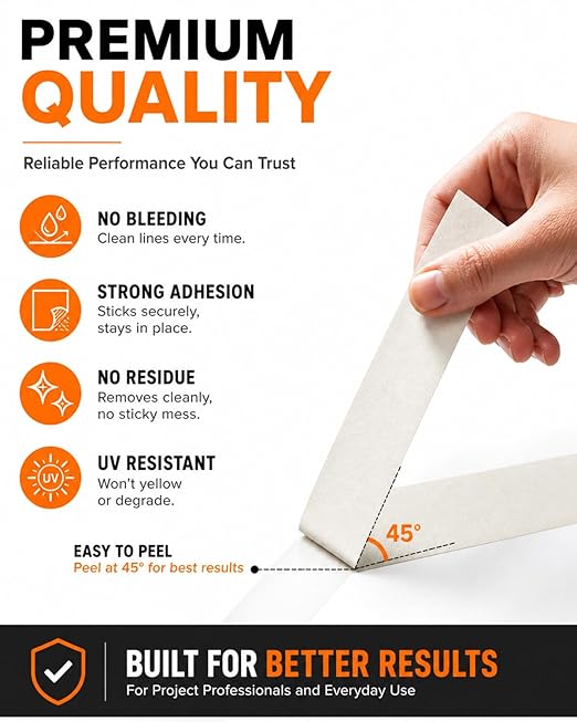 SWRT Masking Tape 0.75 inch x 55 Yards x 10 Rolls (550 Total Yards), Adhesive Painting Tape Bulk for General Purpose Beige White Color for Painting, Crafting, School Stationery, Arts, Home Use etc