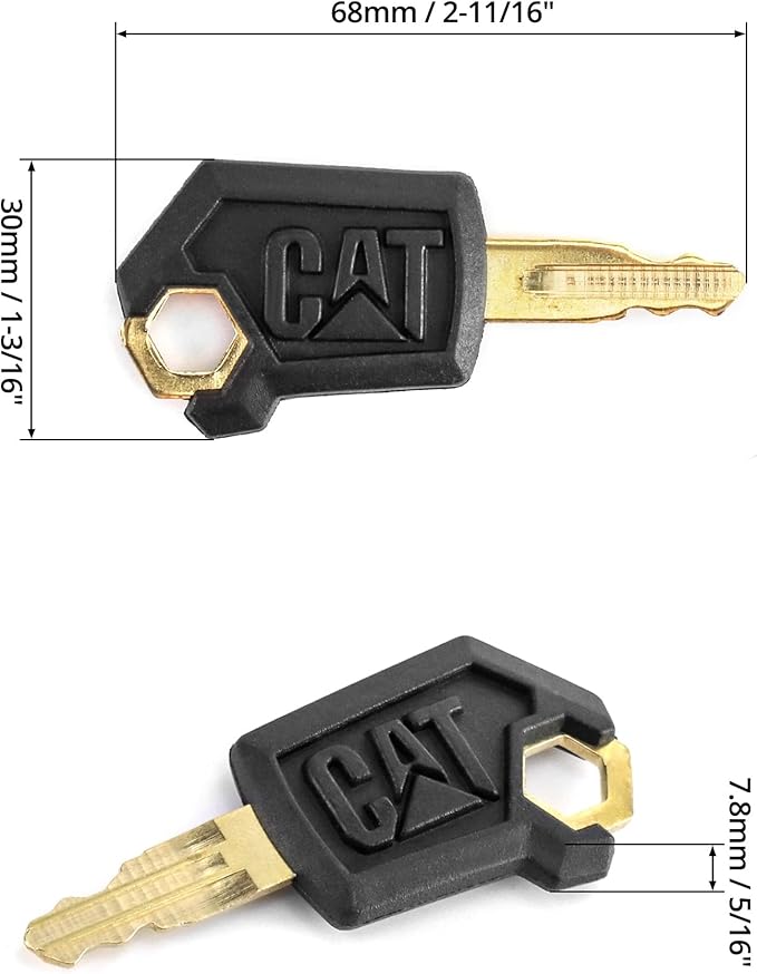 QWORK Equipment Keys, 20 Pack Replacement Keys Compatible with Caterpillar