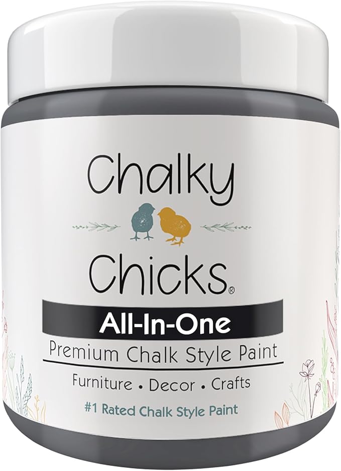 Chalky Chicks 4 Fl Oz Matte Nailed It (Blueish Gray) Chalk Paint for Furniture Without Sanding - No Prep Furniture Paint No Sanding All in One for Crafts, Walls, Cabinet, Metal, Dresser, Farmhouse