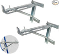 2Pack Heavy Duty Steel Ladder Jacks, Adjustable Two-Rung Short Body Scaffold Bracket for Painting Siding, Roofing & Window Repair, Fits Platforms Under 18 Inches Wide