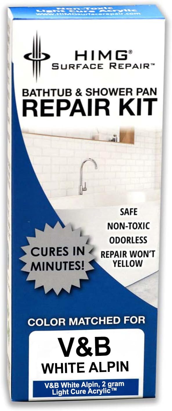 HIMG Bathtub & Shower Pan Repair Kit, Compatible with V&B Alpin White