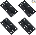 Mcredy 2.5" Cabinet Hinges Black Brass Door Hinges with Screws Box Butt Hinge Cabinet Hardware for Garages Kitchens Bathroom, 4 Packs