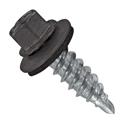 Fasteners Plus ST Fastening #12 x 3/4" Kwikseal Woodbinder Metal Roofing Stitch Screws Metal-to-Wood Charcoal Gray (Pack of 250)