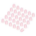 PATIKIL Finger Tip Covers Cots, Pink Silicone Finger Protectors Gloves Breathable Reusable Fingertip Caps with Air Holes for Dry Skin Finger Cracking, XL, 30 Pcs