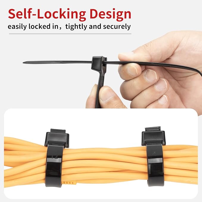 BethTie 20 Inch Black Long Zip Ties Heavy Duty 50 Pack, 250 LBS Ultra Strong Plastic Wire Ties, Large Cable Ties Extra Long Tie Wraps For Indoor and Outdoor Use